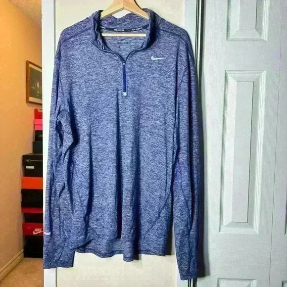 🔥Nike Men's Dri-Fit Element 1/2 Zip Running Pullover Size XL Royal Heather Blue - Picture 1 of 7